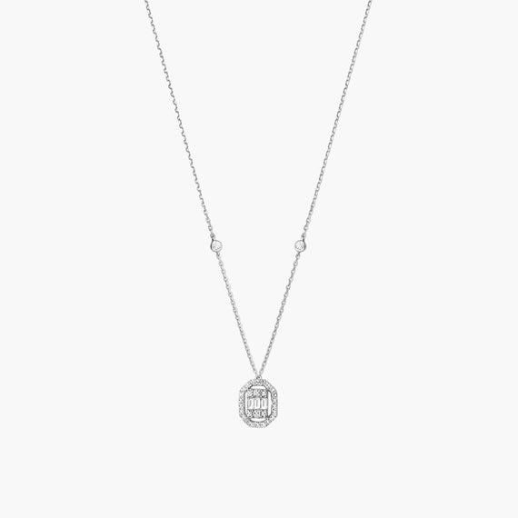 Baguette Square Diamond Union Necklace