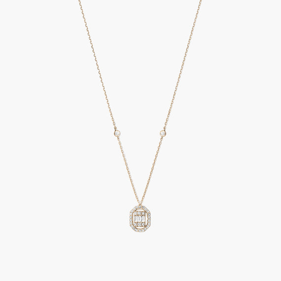 Baguette Square Diamond Union Necklace