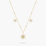 Soleil Necklace 3 drop suns