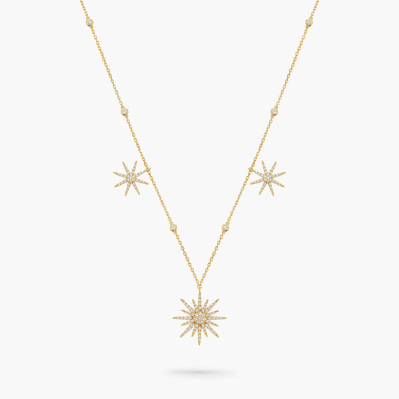 Soleil Necklace 3 drop suns