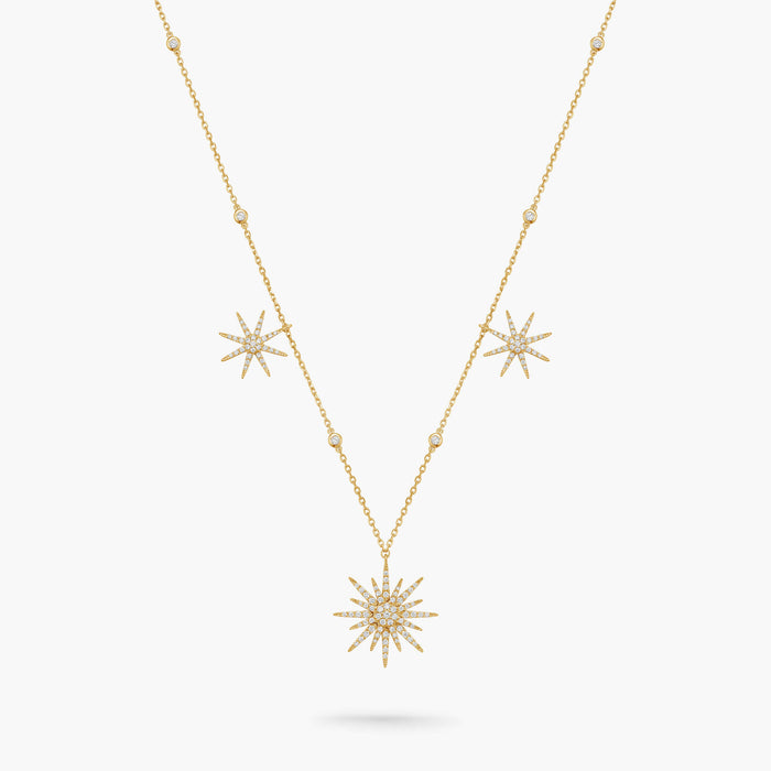 Soleil Necklace 3 drop suns