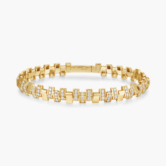 Pulsion half-paved bracelet