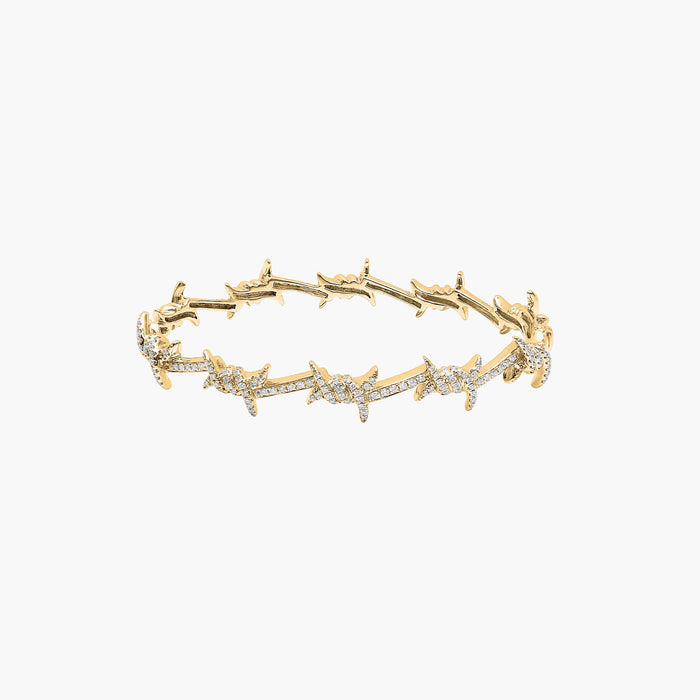 Barbelé large paved bangle