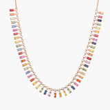 Collier baguette saphirs de couleurs