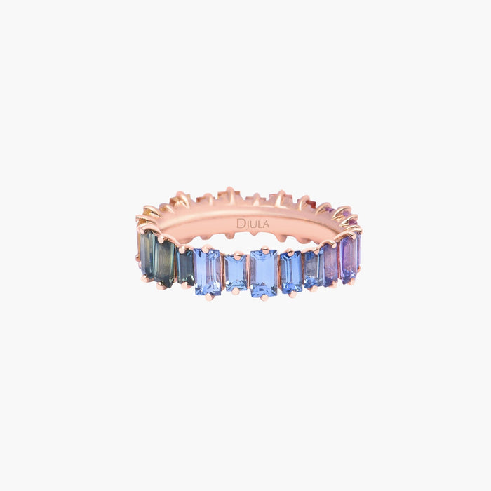 Bague saphirs de couleurs