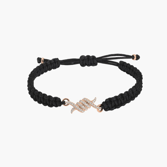 Barbelé braided paved bracelet