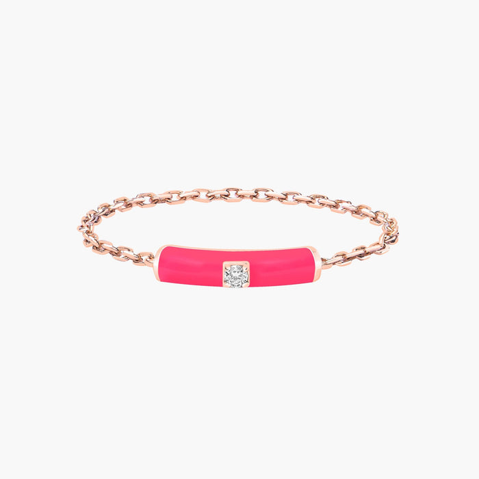 Pink Enamel Chain Ring