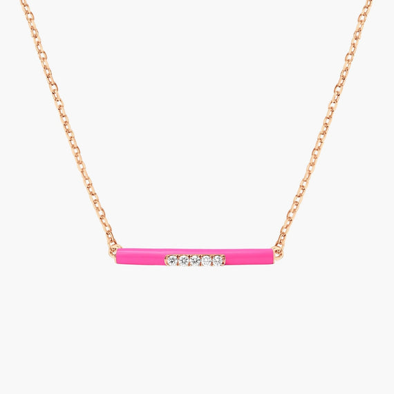 Pink Enamel Necklace