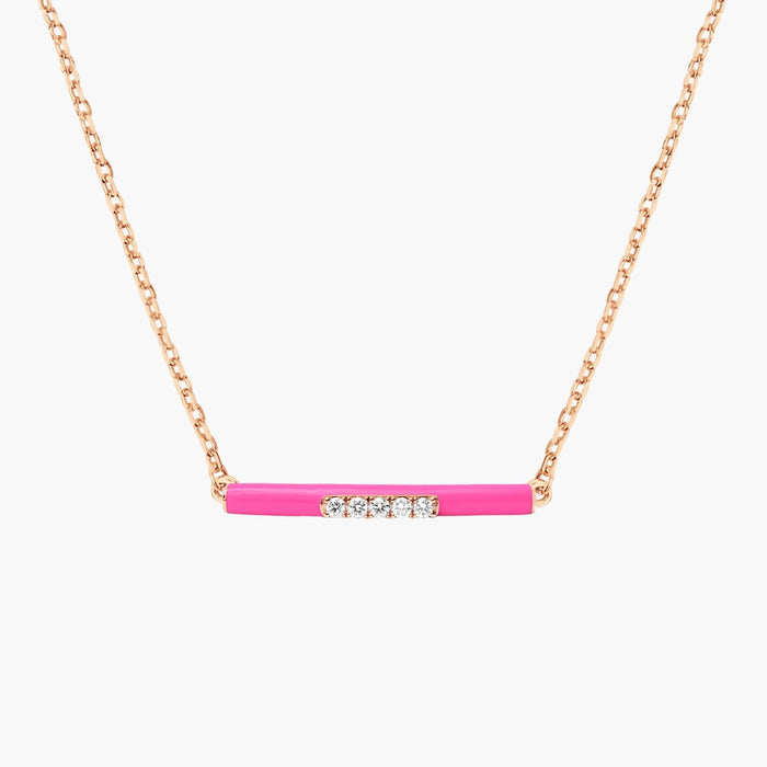 Marbella pink enamel necklace
