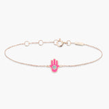 Pink Enamel Hand Bracelet
