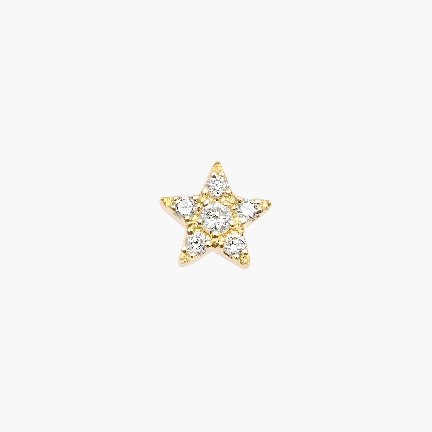 Gold and diamond star bar piercing – Djula.fr