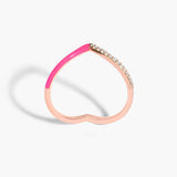 Marbella V enamel pink ring