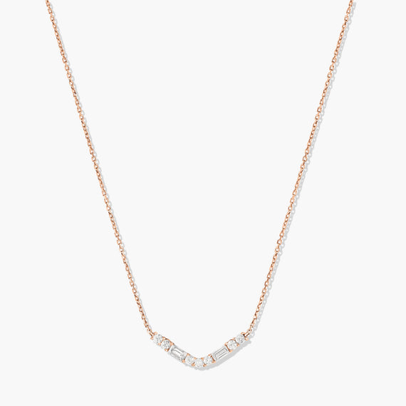 Baguette V Diamond Necklace