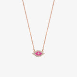 Pink Enamel Eye Necklace