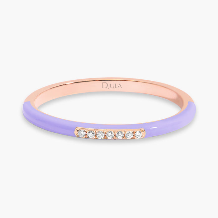 Lilac Enamel Band Ring