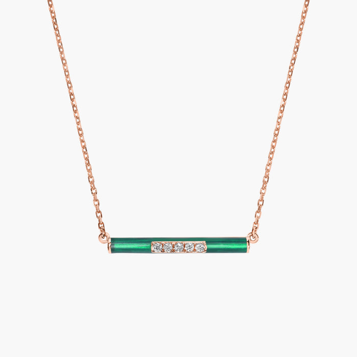 Emerald Enamel Necklace