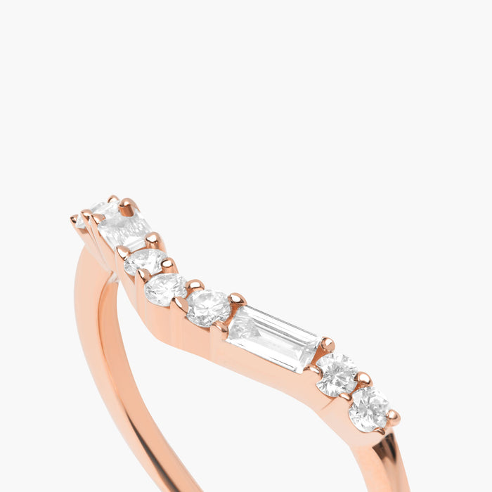 V Baguette Diamond Ring