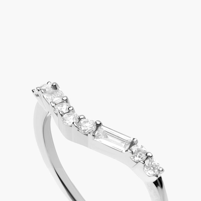 V Baguette Diamond Ring