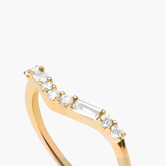 V Baguette Diamond Ring