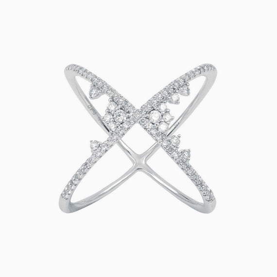 Fairytale large crossed ring