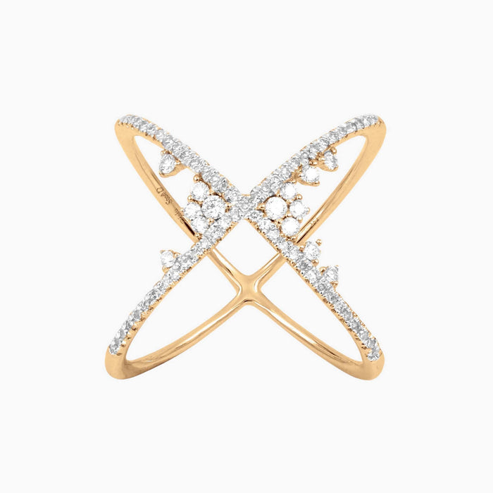 Fairytale large crossed ring