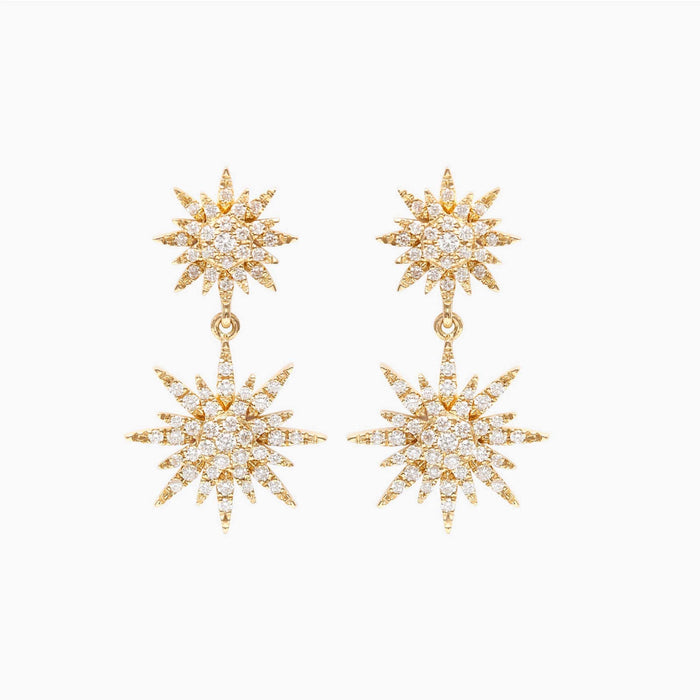 Boucles d'Oreilles Pendantes Soleil