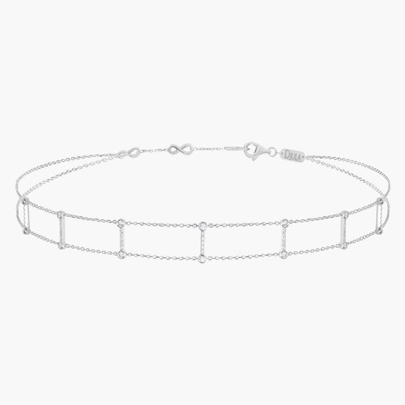 Choker barres diamants