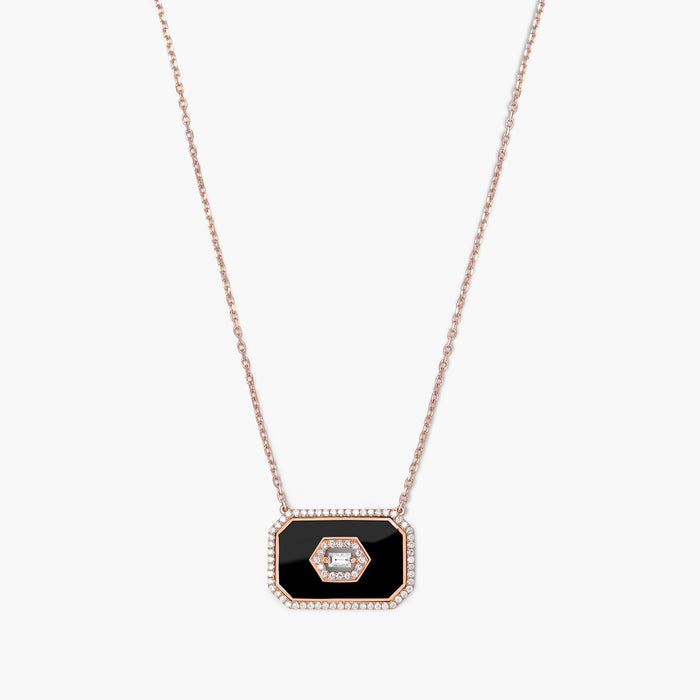 Black Art Deco  Diamond Necklace