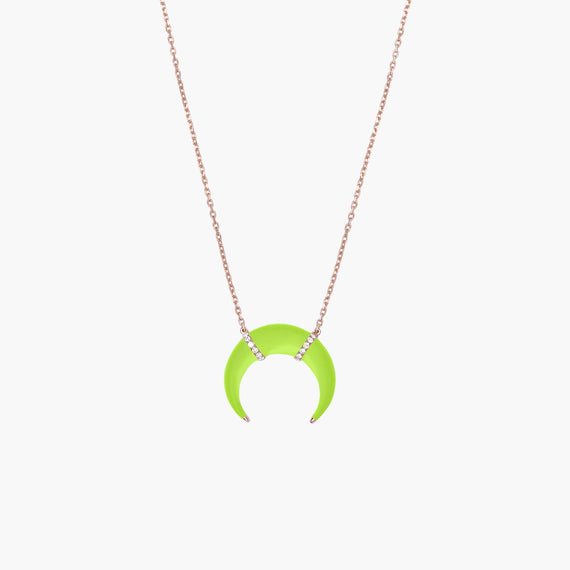 Neon Yellow Horn Jungle Necklace