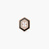 Black Hexagonal Art Deco Diamond Single