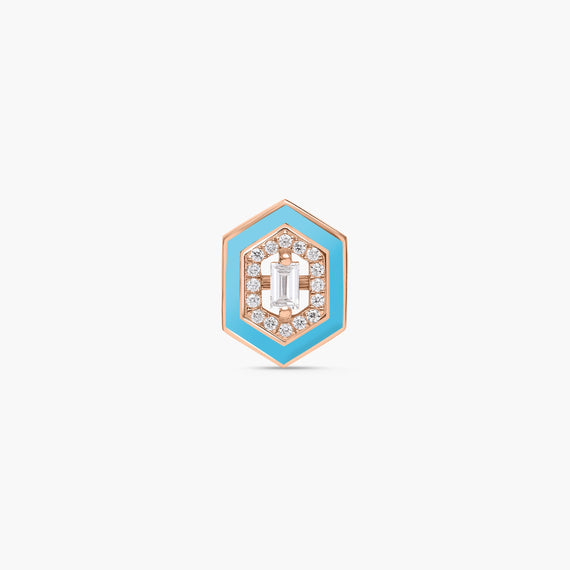 Aqua Blue Hexagonal Art Deco Diamond Single