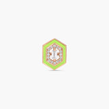 Single Hexagone Art Deco Diamants Jaune Fluo