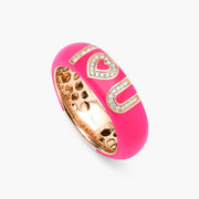 I Love U Pink Band Ring