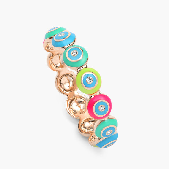 Multicolored Circle Diamond Ring