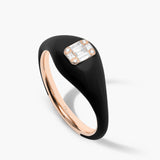 Black Square Baguette Diamond Ring