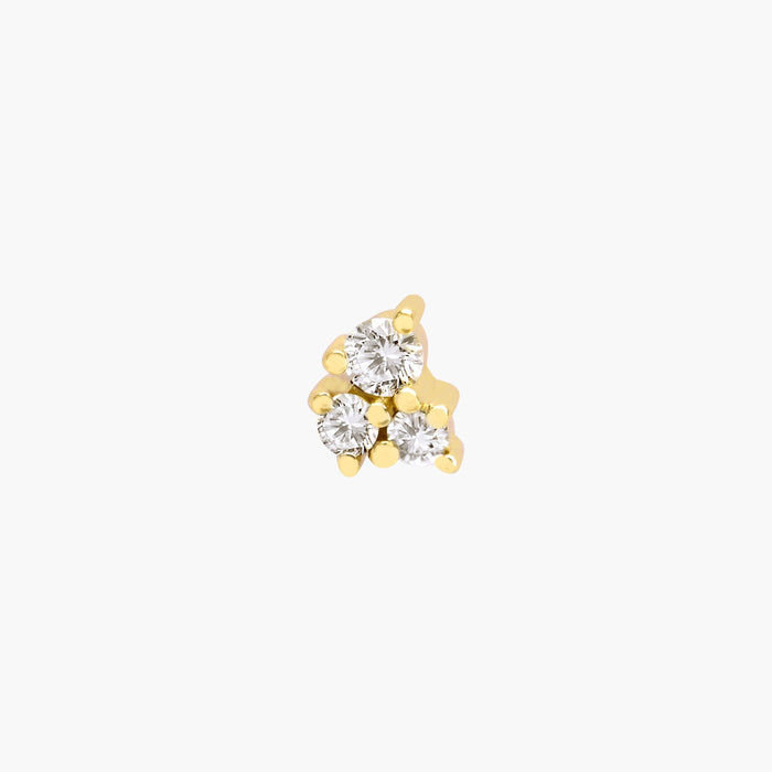 Piercing barre 3 diamants fairy tale