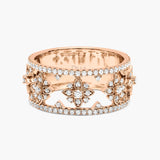 Vintage Flower Diamond Ring