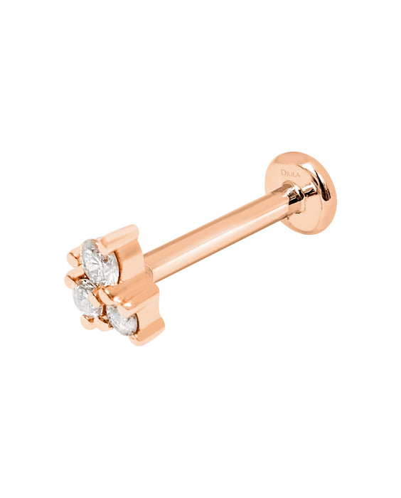 Piercing barre 3 diamants fairy tale