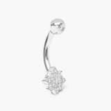 Graphic Flower Diamond Navel Piercing