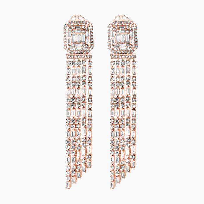 Baguette Asymetrical Hanging Earrings