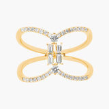 Beverly Hills Crossed Diamond Ring