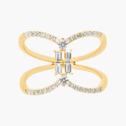 Beverly Hills Crossed Diamond Ring