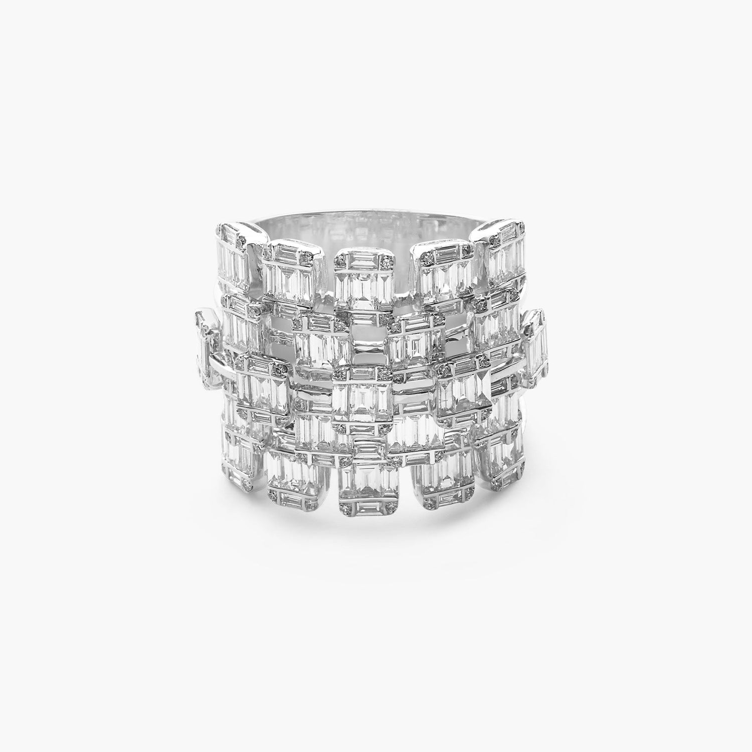 Shop Djula Graphique 18K White Gold & Diamond Net Ring