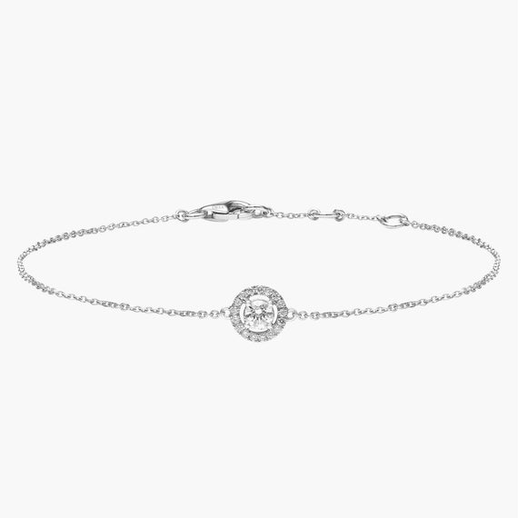 Bracelet chaîne diamant rond pavé