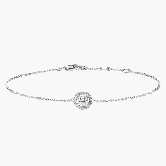 Bracelet chaîne diamant rond pavé