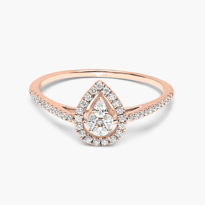 Bague Union Poire Diamants