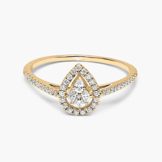 Bague Union Poire Diamants
