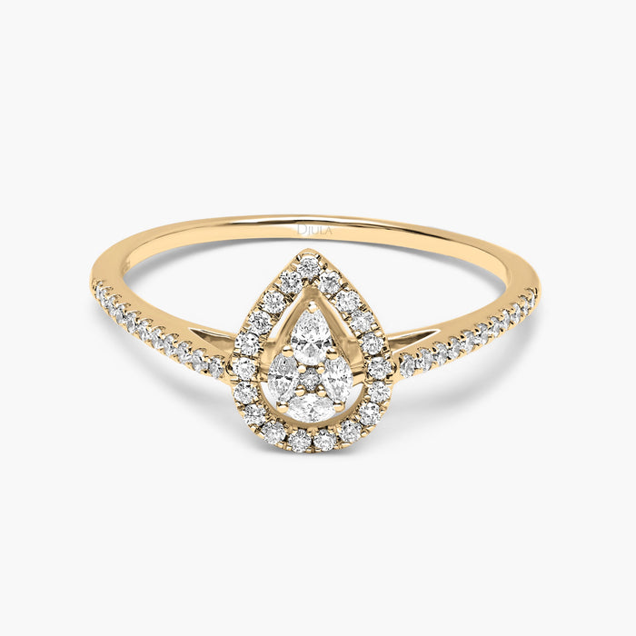 Bague Union Poire Diamants