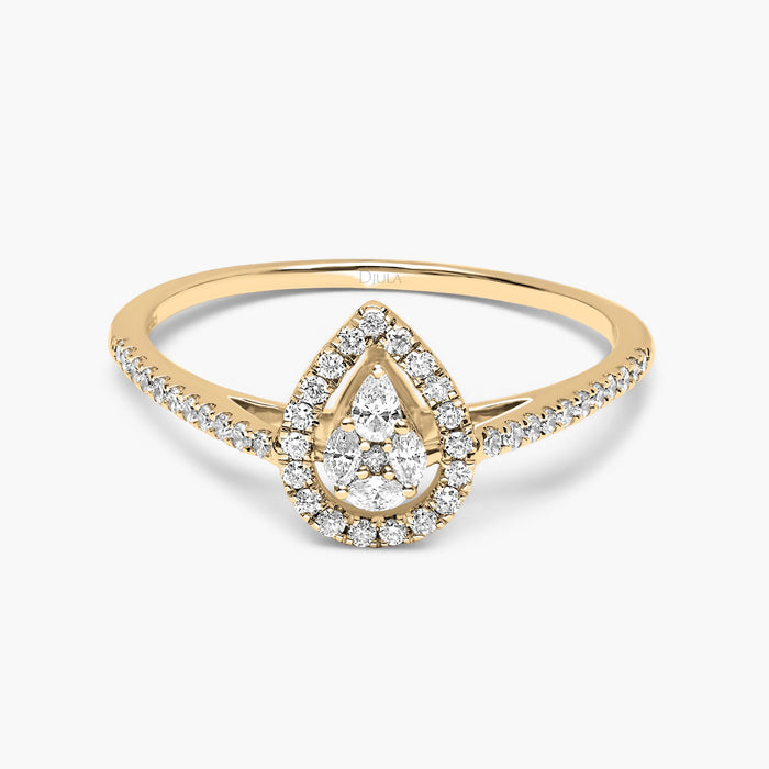 Pear Diamond Union Ring