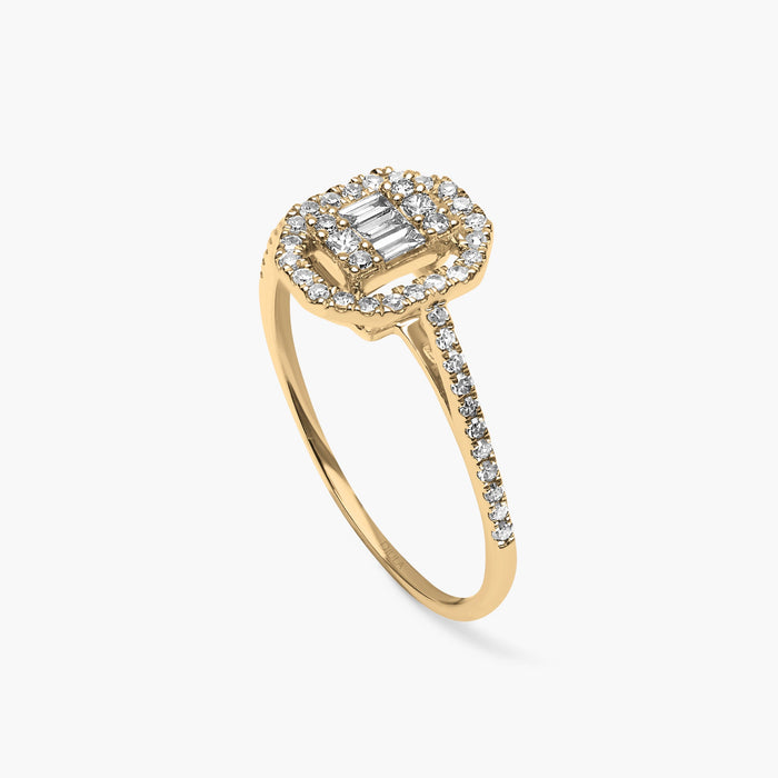 Baguette Square Diamond Union Ring